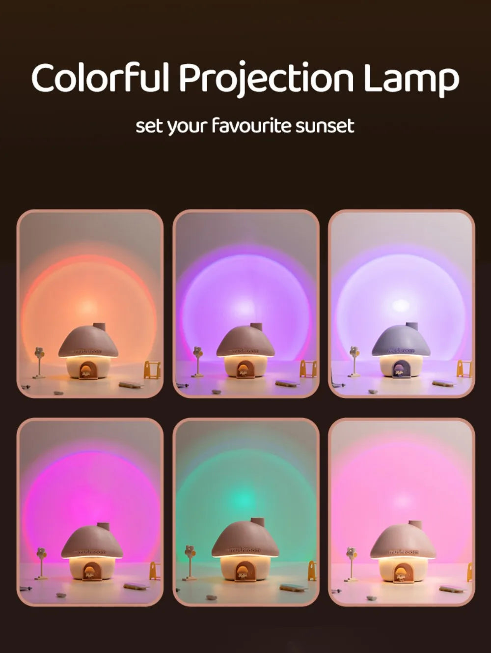 Cartoon House Aroma Essential Oil Diffuser 7-Colours Ambient Night Lights USB Lovely Home Air Humidifier for Children Home Gifts