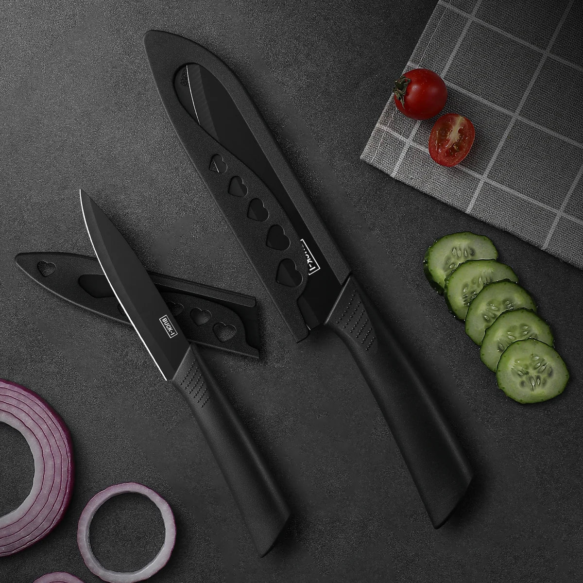 4Pcs-set Kitchen Knfie Professional Kitchen Knives Fruit Meat Cutting Knives Kitchen Utility Chopper Knife Chopping Board