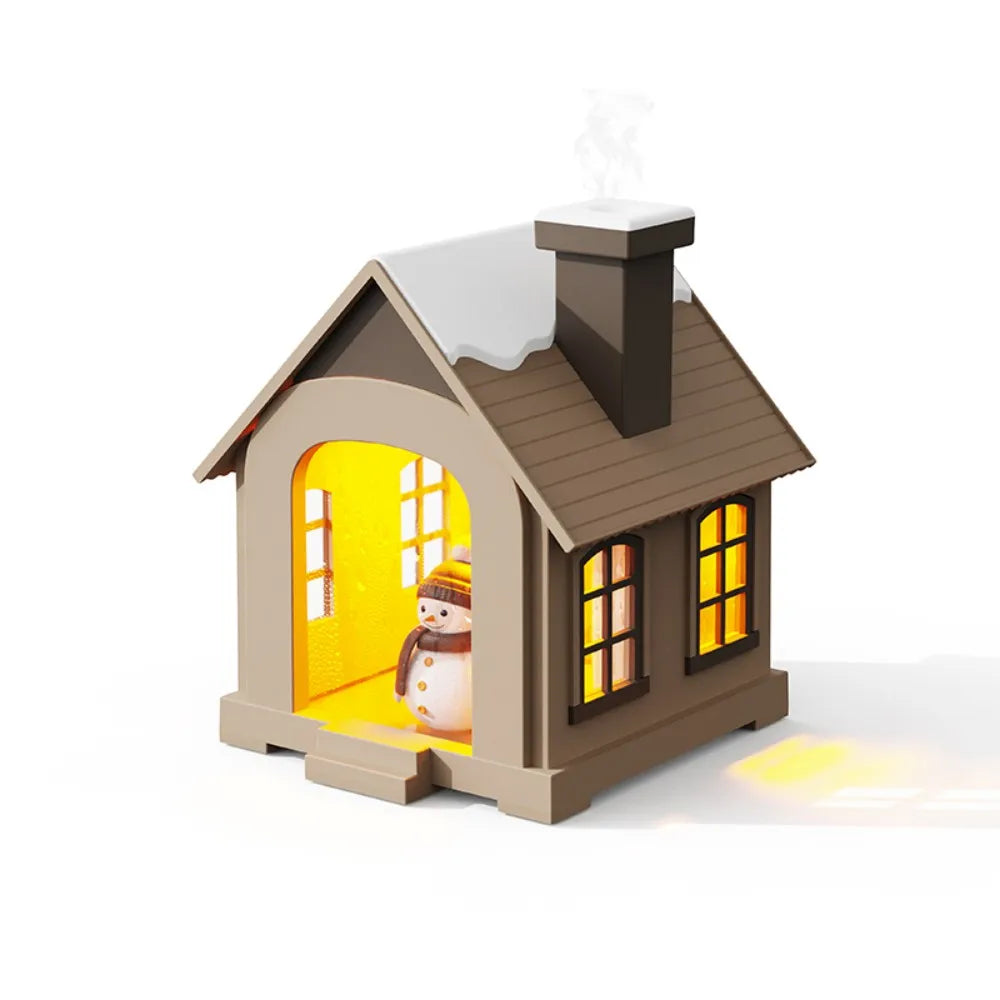 Cartoon House Aroma Essential Oil Diffuser 7-Colours Ambient Night Lights USB Lovely Home Air Humidifier for Children Home Gifts