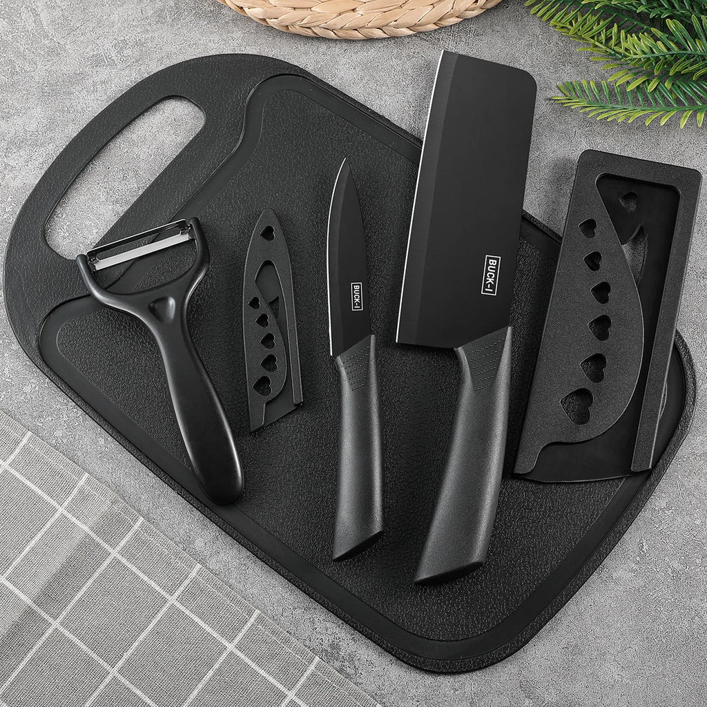 4Pcs-set Kitchen Knfie Professional Kitchen Knives Fruit Meat Cutting Knives Kitchen Utility Chopper Knife Chopping Board