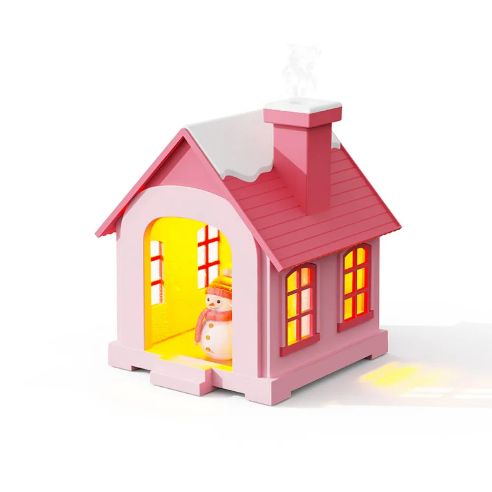 Cartoon House Aroma Essential Oil Diffuser 7-Colours Ambient Night Lights USB Lovely Home Air Humidifier for Children Home Gifts