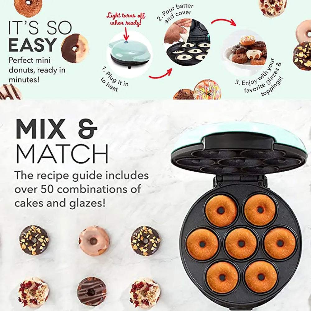 7-hole Donut Machine, Cake Breakfast Machine, European Standard 220V, American Standard 110V Mini Baking Machine