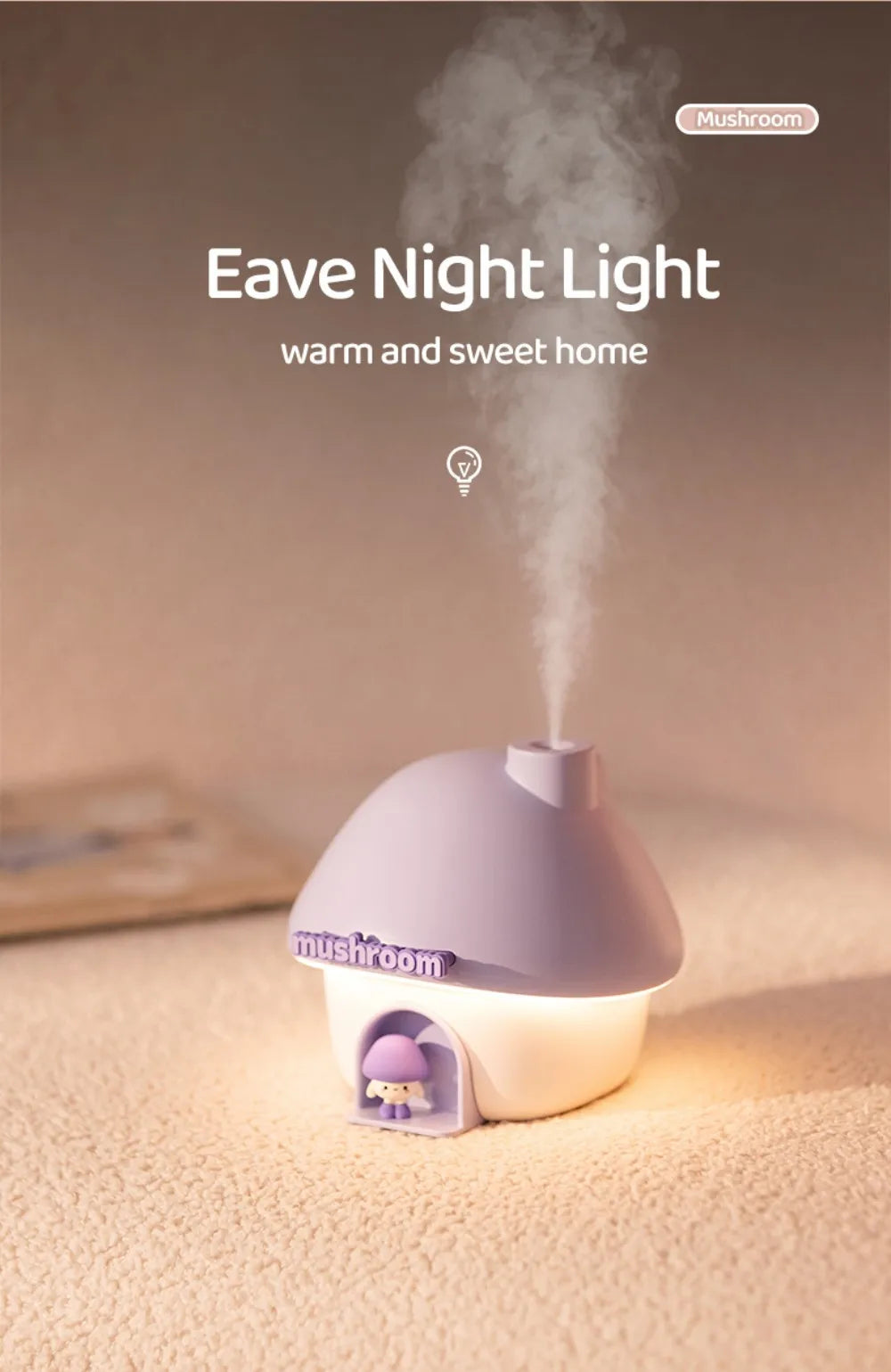 Cartoon House Aroma Essential Oil Diffuser 7-Colours Ambient Night Lights USB Lovely Home Air Humidifier for Children Home Gifts