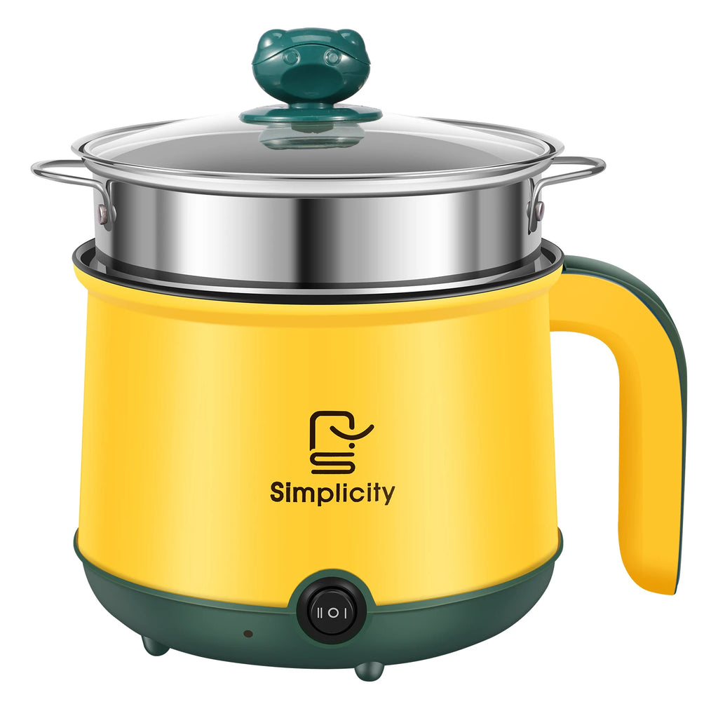 1.8L Electric Hot Pot Electric Cooking Pot Non-Stick Cooker 2 Gear Mini Hot Pot Cooker Dry Protection Heating Boil Ramen Cooker