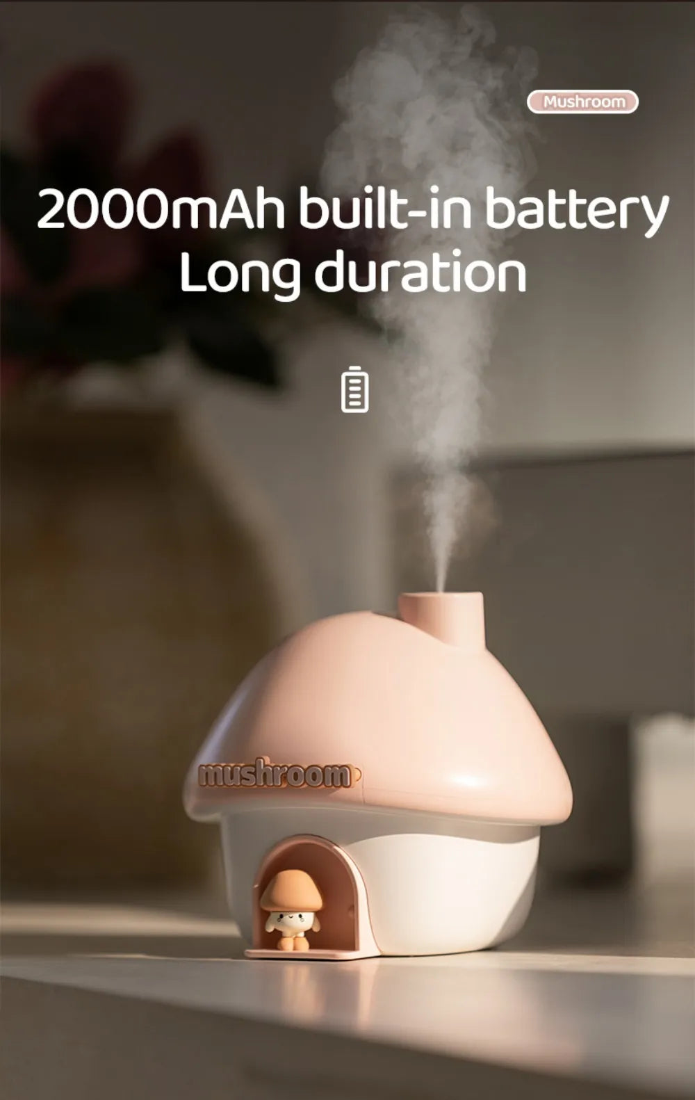 Cartoon House Aroma Essential Oil Diffuser 7-Colours Ambient Night Lights USB Lovely Home Air Humidifier for Children Home Gifts
